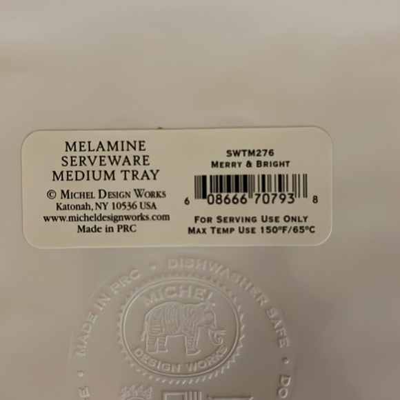 🆕 Michel Design Works-Melamine Serveware Medium Tray-Merry Bright - Picture 5 of 8